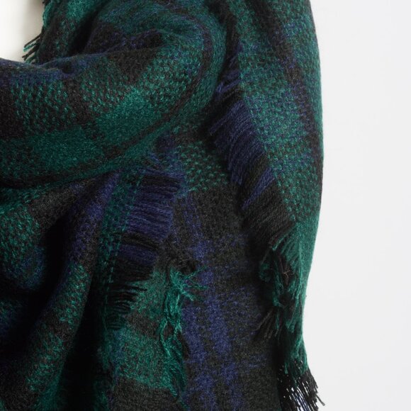 🎄Winter Green/Blue Plaid Sarf - Picture 2 of 3